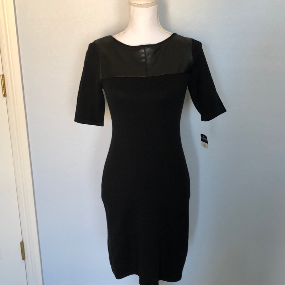 Chaps Black midi sweater dress